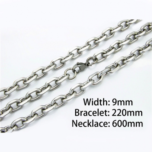 Wholesale Stainless Steel 316L Necklace & Bracelet Set NO.#BC40S0011I30
