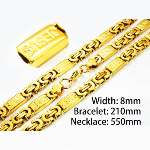 Wholesale Stainless Steel 316L 18K-Gold Jewelry Sets NO.#BC08S0123IPT