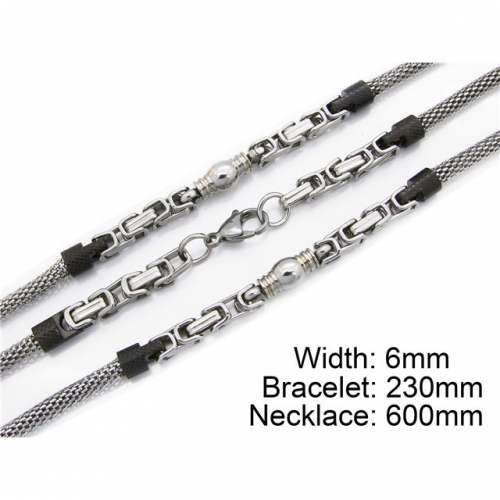 Wholesale Stainless Steel 316L Necklace & Bracelet Set NO.#BC55S0026I30