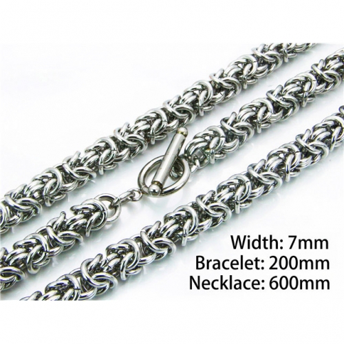 Wholesale Stainless Steel 316L Necklace & Bracelet Set NO.#BC61S0290JKZ