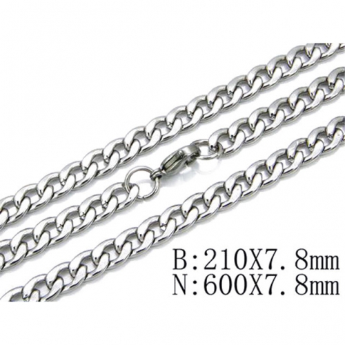 Wholesale Stainless Steel 316L Necklace & Bracelet Set NO.#BC61S0180N5