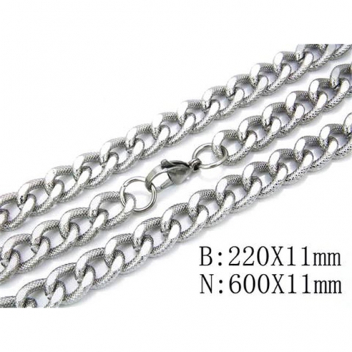 Wholesale Stainless Steel 316L Necklace & Bracelet Set NO.#BC40S0038I00