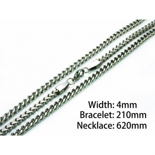 Wholesale Stainless Steel 316L Necklace & Bracelet Set NO.#BC61S0348HIL