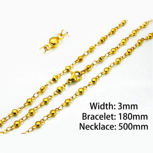 Wholesale Stainless Steel 316L Necklace & Bracelet Set NO.#BC40S0178ML
