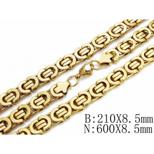 Wholesale Stainless Steel 316L 18K-Gold Jewelry Sets NO.#BC08S0004JZZ