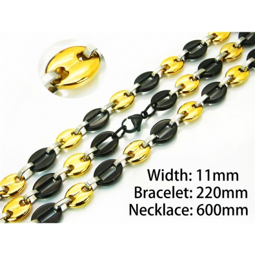 Wholesale Stainless Steel 316L Necklace & Bracelet Set NO.#BC55S0545IOQ