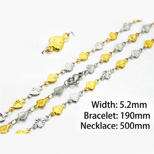 Wholesale Stainless Steel 316L Necklace & Bracelet Set NO.#BC40S0176MLX