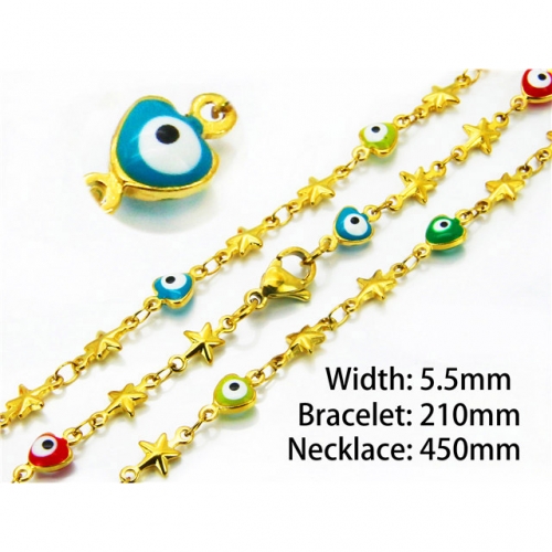 Wholesale Stainless Steel 316L Necklace & Bracelet Set NO.#BC39S0677PE