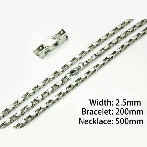Wholesale Stainless Steel 316L Necklace & Bracelet Set NO.#BC40S0244MV