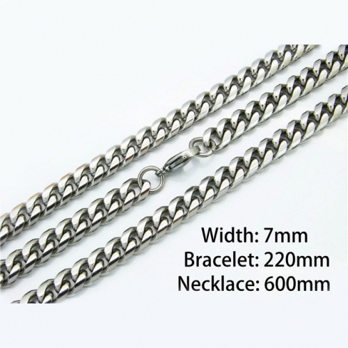 Wholesale Stainless Steel 316L Necklace & Bracelet Set NO.#BC40S0031H05