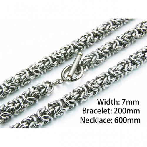 Wholesale Stainless Steel 316L Necklace & Bracelet Set NO.#BC61S0289KZZ