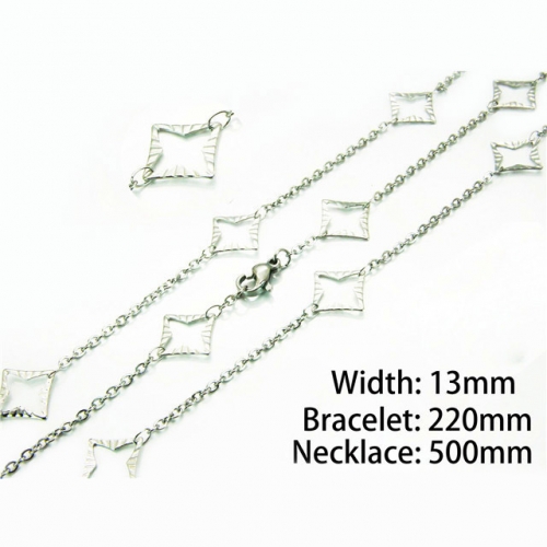 Wholesale Stainless Steel 316L Necklace & Bracelet Set NO.#BC40S0225ME