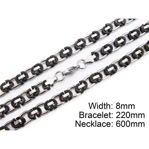 Wholesale Stainless Steel 316L Necklace & Bracelet Set NO.#BC55S0027I10