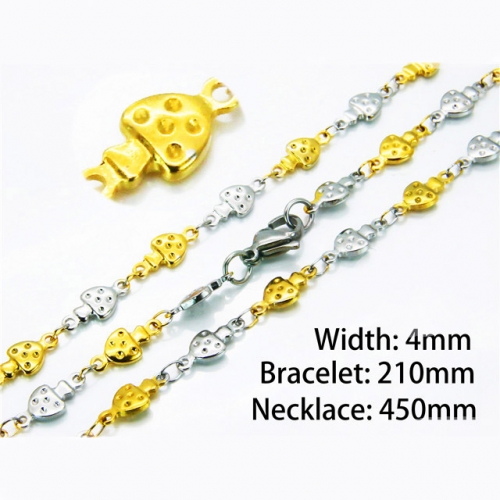 Wholesale Stainless Steel 316L Necklace & Bracelet Set NO.#BC39S0662MLG