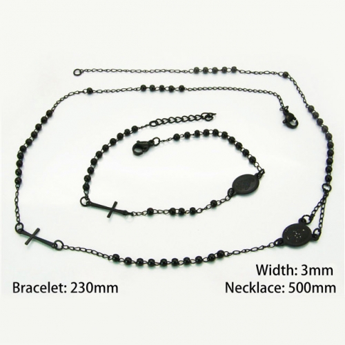 Wholesale Stainless Steel 316L Necklace & Bracelet Set NO.#BC40S0265HIL