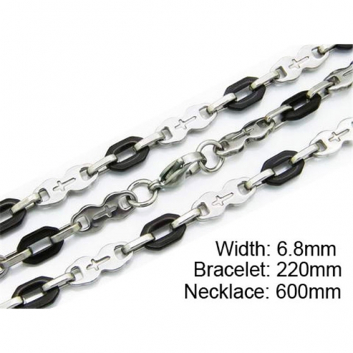 Wholesale Stainless Steel 316L Necklace & Bracelet Set NO.#BC55S0108I20