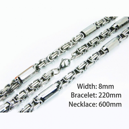 Wholesale Stainless Steel 316L Necklace & Bracelet Set NO.#BC55S0575IWW