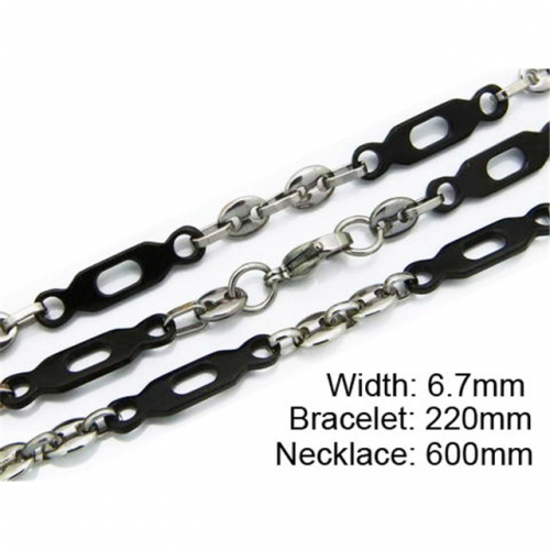 Wholesale Stainless Steel 316L Necklace & Bracelet Set NO.#BC55S0121I20