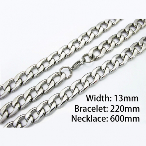 Wholesale Stainless Steel 316L Necklace & Bracelet Set NO.#BC40S0017I80