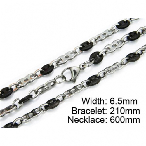 Wholesale Stainless Steel 316L Necklace & Bracelet Set NO.#BC55S0119I20