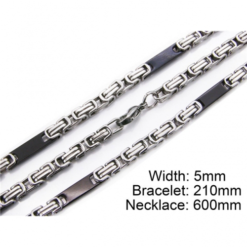 Wholesale Stainless Steel 316L Necklace & Bracelet Set NO.#BC55S0038I20