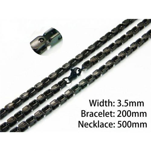 Wholesale Stainless Steel 316L Necklace & Bracelet Set NO.#BC40S0249HZL