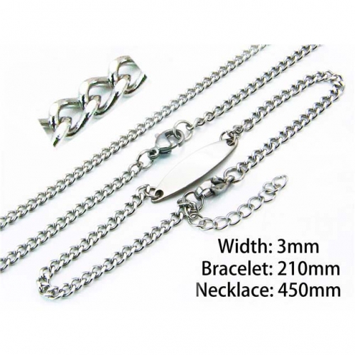 Wholesale Stainless Steel 316L Necklace & Bracelet Set NO.#BC70S0062LZ
