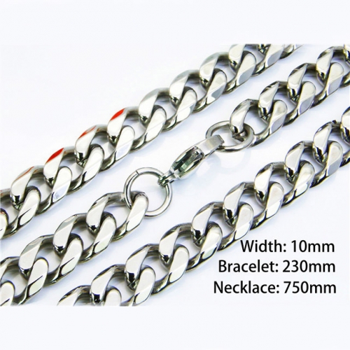 Wholesale Stainless Steel 316L Necklace & Bracelet Set NO.#BC40S0160JHZ