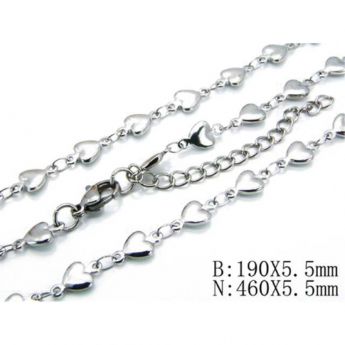 Wholesale Stainless Steel 316L Necklace & Bracelet Set NO.#BC70S0037MZ