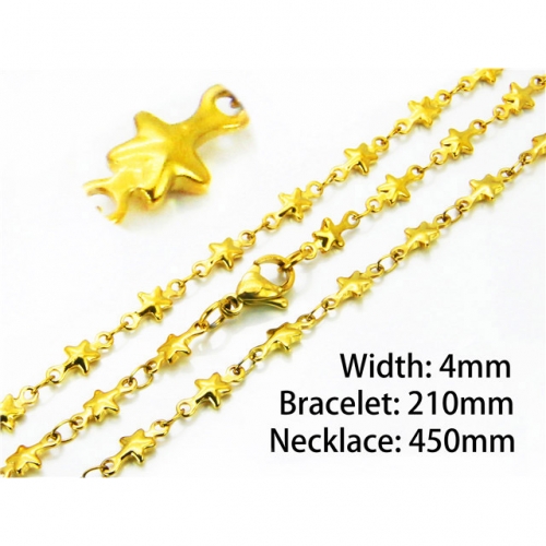 Wholesale Stainless Steel 316L Necklace & Bracelet Set NO.#BC39S0649MLQ