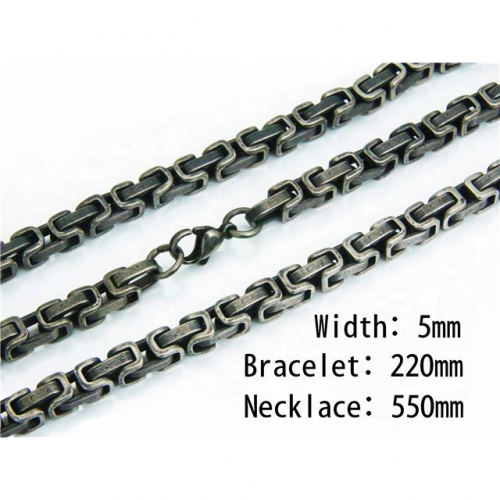 Wholesale Stainless Steel 316L Necklace & Bracelet Set NO.#BC37S0013IJC