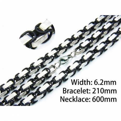 Wholesale Stainless Steel 316L Necklace & Bracelet Set NO.#BC54S0425IIY