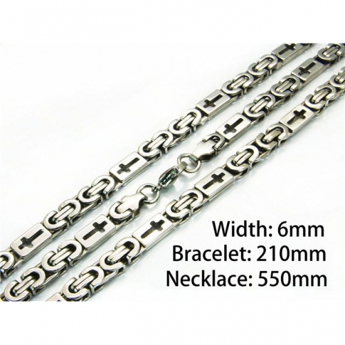 Wholesale Stainless Steel 316L Necklace & Bracelet Set NO.#BC08S0110HPQ