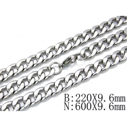 Wholesale Stainless Steel 316L Necklace & Bracelet Set NO.#BC61S0178H00