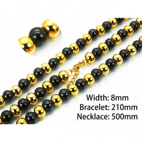 Wholesale Stainless Steel 316L Necklace & Bracelet Set NO.#BC76S0374HML