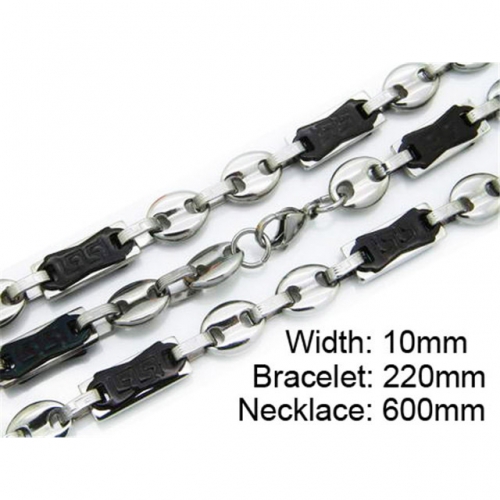 Wholesale Stainless Steel 316L Necklace & Bracelet Set NO.#BC55S0125I20