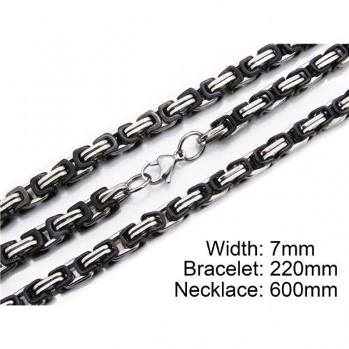 Wholesale Stainless Steel 316L Necklace & Bracelet Set NO.#BC55S0036I10