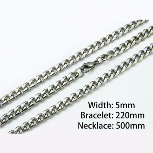 Wholesale Stainless Steel 316L Necklace & Bracelet Set NO.#BC40S0029N8