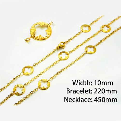 Wholesale Stainless Steel 316L 18K-Gold Jewelry Sets NO.#BC40S0221OL