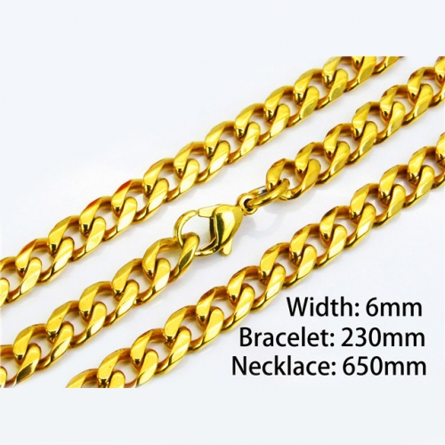 Wholesale Stainless Steel 316L 18K-Gold Jewelry Sets NO.#BC40S0151IKL