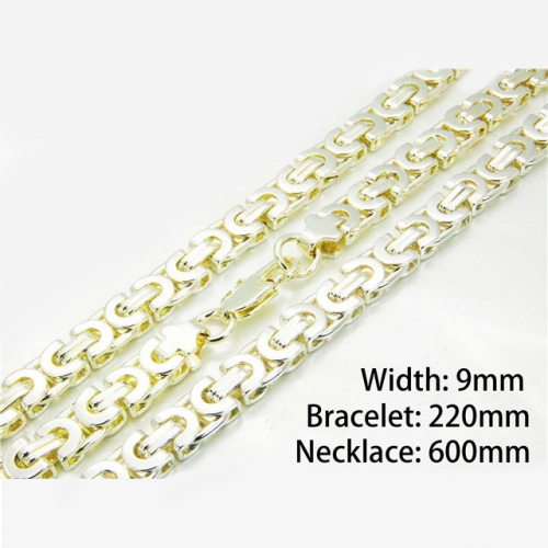 Wholesale Stainless Steel 316L Necklace & Bracelet Set NO.#BC08S0263KJE