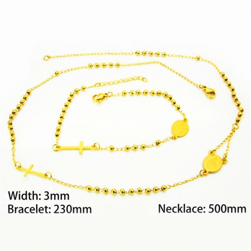 Wholesale Stainless Steel 316L 18K-Gold Jewelry Sets NO.#BC40S0263HI5