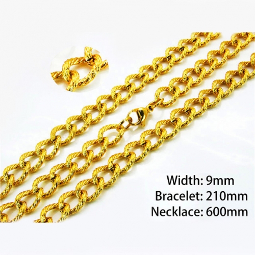 Wholesale Stainless Steel 316L 18K-Gold Jewelry Sets NO.#BC40S0202