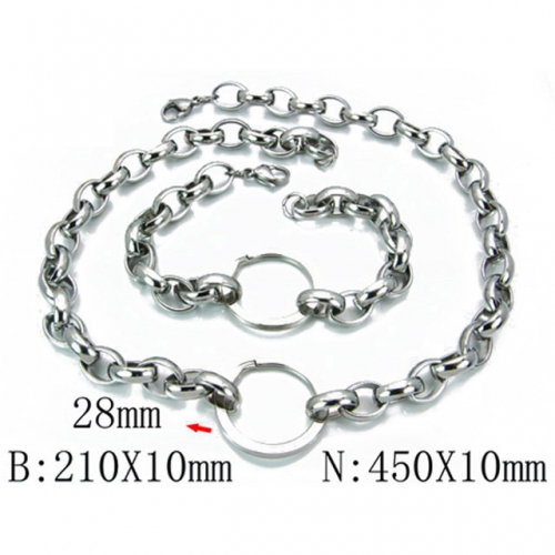 Wholesale Stainless Steel 316L Necklace & Bracelet Set NO.#BC61S0294HKZ