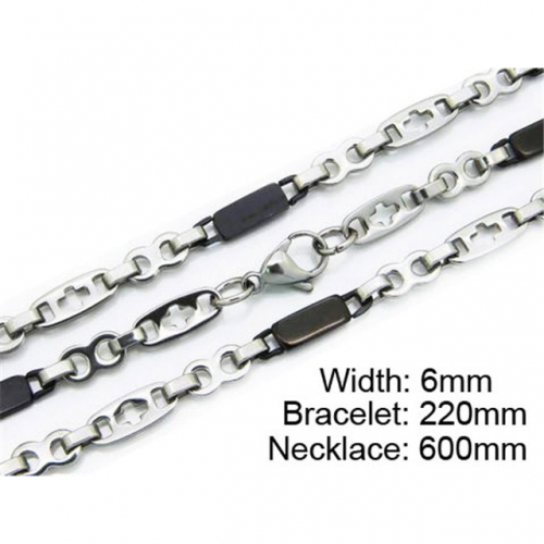 Wholesale Stainless Steel 316L Necklace & Bracelet Set NO.#BC55S0123I20