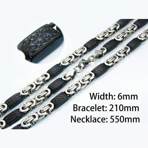 Wholesale Stainless Steel 316L Necklace & Bracelet Set NO.#BC08S0121IOB