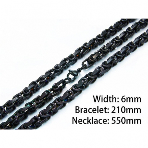 Wholesale Stainless Steel 316L Necklace & Bracelet Set NO.#BC08S0109IMD