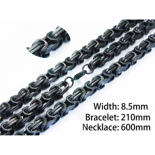Wholesale Stainless Steel 316L Necklace & Bracelet Set NO.#BC40S0279JHX