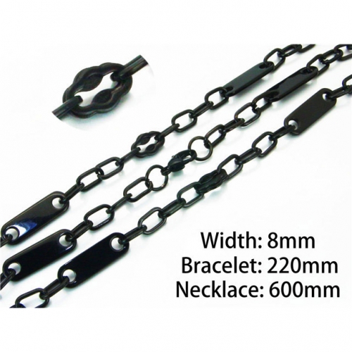 Wholesale Stainless Steel 316L Necklace & Bracelet Set NO.#BC55S0534IJA