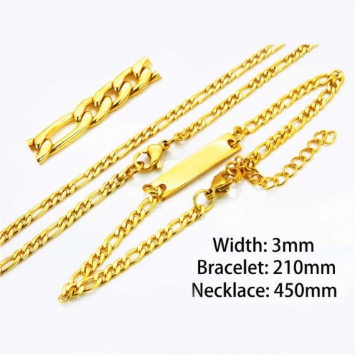 Wholesale Stainless Steel 316L 18K-Gold Jewelry Sets NO.#BC70S0065NZ